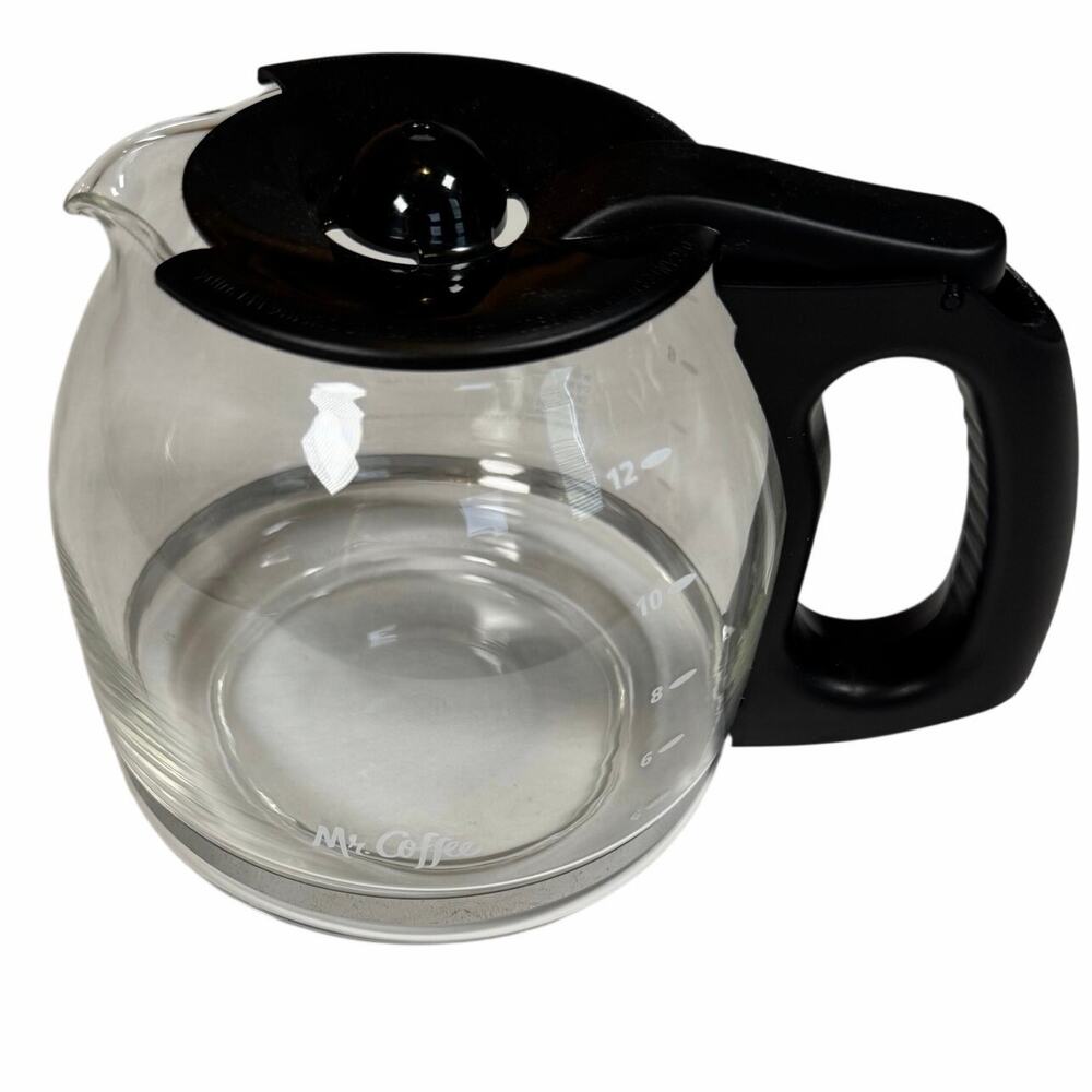 Mr. Coffee 12 Cup Replacement Carafe Glass Black PLD12-1 BVMC-SJ Coffee Pot EUC